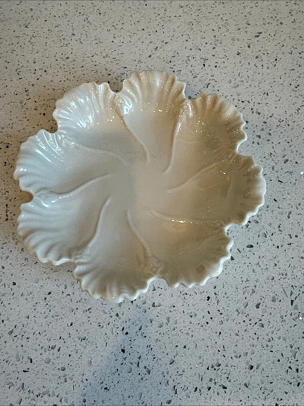 Lenox White Scalloped Leaf Serving Dish